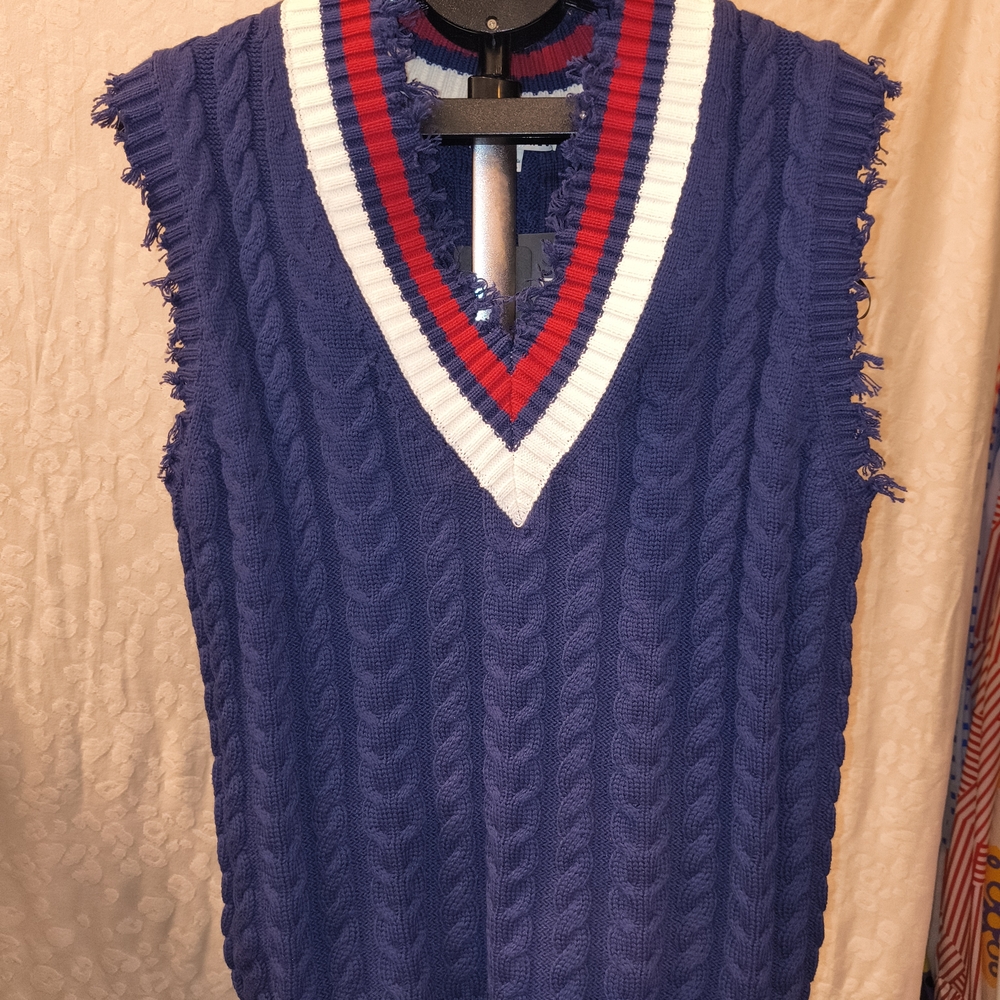 Signature8 Blue Cable Knit Tank Top